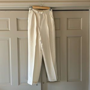 Ralph Lauren pleated ivory/navy pants, fully lined. Size 4